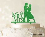 Personalized "Mr And Mrs" Wedding Cake Topper With Date And Heart Cake