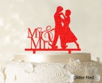 Personalized "Mr And Mrs" Wedding Cake Topper With Date And Heart Cake