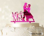 Personalized "Mr And Mrs" Wedding Cake Topper With Date And Heart Cake