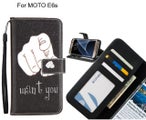 MOTO E6s case 3 card leather wallet case printed ID