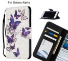 Galaxy Alpha Case Leather Wallet Case 3D Pattern Printed