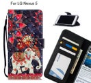 LG Nexus 5 Case Leather Wallet Case 3D Pattern Printed