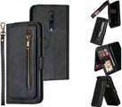 Oneplus 7 pro Multifunction Leather Wallet Case 9 card vertical flip &amp; zip black