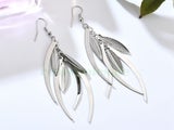 White Gold Plated Leaf Earrings