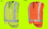 JBs HI VIS ZIP DROP TAIL H PATTERN VEST DAY & NIGHT. 11 Sizes, 2 Colour Sets