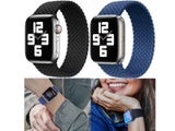 2 X 172mm Braided Solo Loop Watch Band for iwatch Apple Watch 42/44mm Black Blue