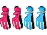 2 Pairs of Snow Gloves Adult Ski Gloves Winter Snow Mittens Rose Red Light Blue