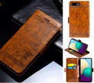 Iphone 7+ 8+ (5.5&quot;) top grain finish wallet case embossed side magnet brown