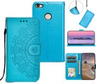 Redimi Note 5A embossed PU leather wallet case mandala totem blue