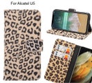 Alcatel U5 Case Leopard Leather Flip Wallet Case