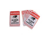 5Pcs/lot Wall Sticker 24H Video Camera System Warning Sign Wall Decal