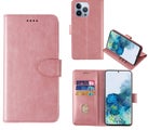 Iphone 13 pro max wallet case cowhide finish 3 card slots 1 pocket rose gold