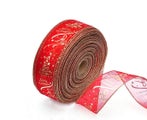 C167 2Pack 2 Meters Red Hot Stamping Printing Ribbon Christmas Decora