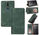 Nokia 3.1+ suede wallet case ultra slim concealed magnet green