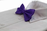 Mens Purple Disco Shine Checkered Patterned Bow Tie