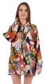 Inkmeso Printed Long Sleeve Oversized Shirt For Women’s Loose Fit Button-Down