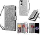 Samsung Galaxy s26 glitter leather double wallet multi card slots pockets sil
