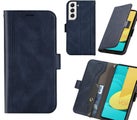 Samsung Galaxy s26 wallet case cowhide finish side magnet buckle navy