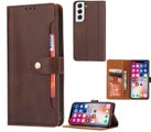 Galaxy a24 4g pu leather wallet case front pocket magnetic closure brown