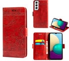 Samsung galaxy a57 top grain finish wallet case embossed side magnet wine