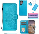 Samsung galaxy s26 ultra embossed PU leather wallet case mandala totem blue