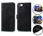 Iphone 7 / 8 (4.7&quot;) PU flip leather wallet case side magnet buckle (charcoal)