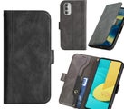 Moto Edge 50 fusion wallet case cowhide finish side magnet buckle grey
