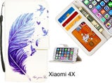 Xiaomi 4X case 3 card leather wallet case printed ID