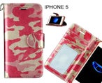 IPHONE 5 case camouflage leather wallet case cover