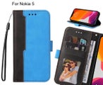 Nokia 5 Case Wallet Denim Leather Case Cover