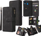 Galaxy A20e sude multifunction wallet case 15 cards &amp; zipper black