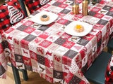 Christmas Print Tablecloth Table Cloth Dinner Table Cover Xmas Decor Style 1