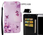OPPO A39 Case wallet fine leather case printed