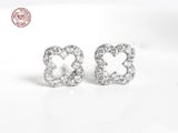 S925 Sterling Silver Earrings Four Leaf Clover Studs Women Girls Jewelry Gifts
