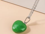 Necklace Emerald Green Quartz Gemstone Natural Stone Pendant Necklace