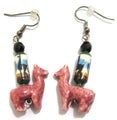 Llama earrings, pink llamas (E7)