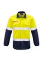 Mens FR Hooped Taped Spliced Shirt - Yellow/Navy - Size XL - Biz Collection