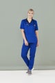 Riley Womens V-Neck Scrub Top - Electric Blue - Size M - Biz Collection