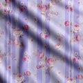 Soimoi Chinese Floral Print, Poly Taffeta Fabric, Decor Sewing Fabric by The
