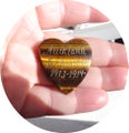 Vintage heart style tiger eyes stone brooch-Auckland Exhibition 1913-1914