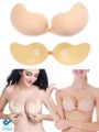 Deago Women's Push Up Strapless Bra Reusable Invisible Silicone Backless Bras -C