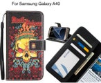 Samsung Galaxy A40 case 3 card leather wallet case printed ID
