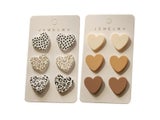 6 Pairs of Heart Shaped Acrylic Stud Earrings for Women