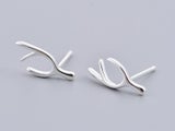 Stud Antler Fashion Design 925 Silver Plated Christmas Collection Earrings
