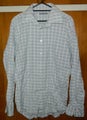 BARKERS TAILORED LIGHT GREY & WHITE PATTERN LONG SLEEVE SHIRT - LARGE