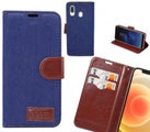 Samsung Galaxy A40 Case Wallet Case Denim Leather Case