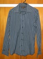 THE ORIGINAL BEN SHERMAN BLUE BLACK STRIPE LONG SLEEVE SHIRT - MEDIUM