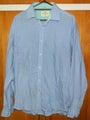 BARKERS TAILORED FIT BLUE CHEQ + GREEN STRIPE LONG SLEEVE SHIRT - MEDIUM