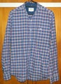 BARKERS BLUE + MUTLI COLOUR PATTERN LONG SLEEVE SHIRT