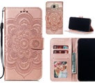 Galaxy A5 2016 case leather wallet case embossed pattern